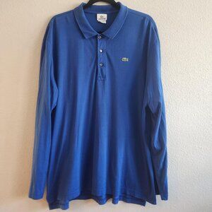 Lacoste Classic Polo Shirt Mens 3XL Blue Long Sleeve Cotton Crocodile 5191L